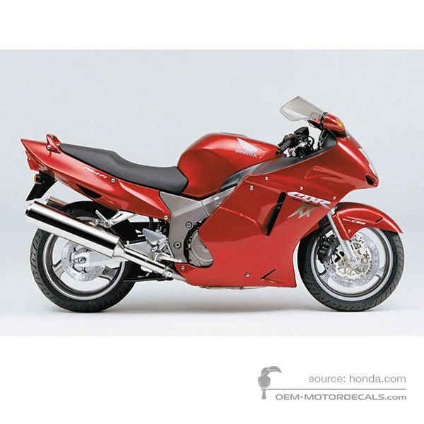 Aufkleber für Honda CBR1100XX SUPER BLACKBIRD 2001 - Rot • Honda OEM-Aufkleber