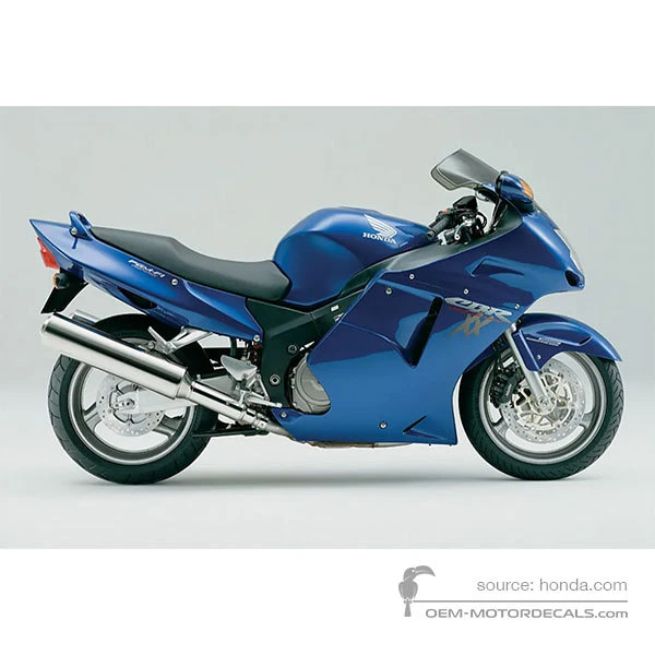 Stickers voor Honda CBR1100XX SUPER BLACKBIRD 2003 - Blauw • Honda OEM Stickers