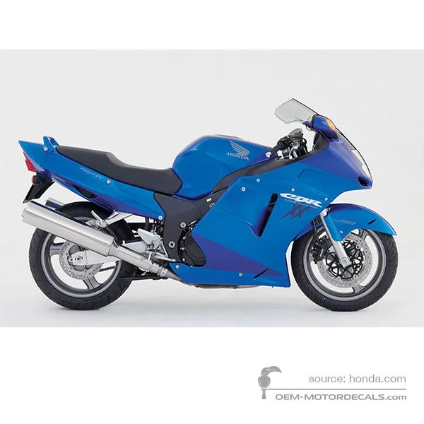 Adesivi per Honda CBR1100XX SUPER BLACKBIRD 2005 - Blu • Honda Adesivi OEM