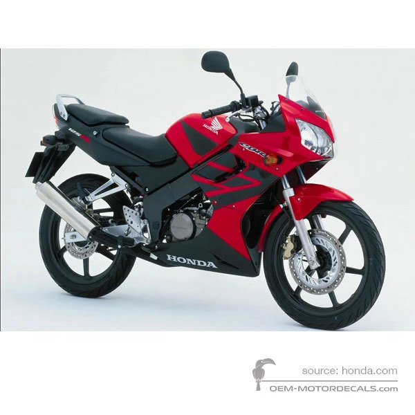 Stickers voor Honda CBR125R 2004 - Rood • Honda OEM Stickers