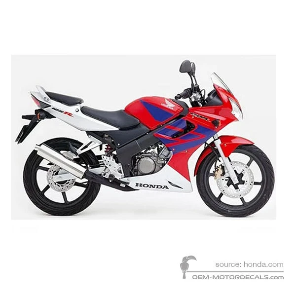 Decals for Honda CBR125R 2005 - Red • Honda OEM Decals