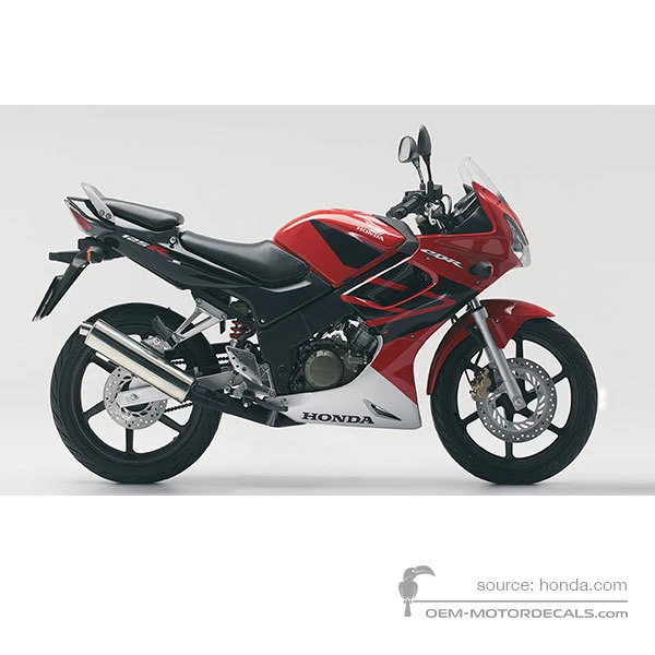 Stickers voor Honda CBR125R 2006 - Rood • Honda OEM Stickers