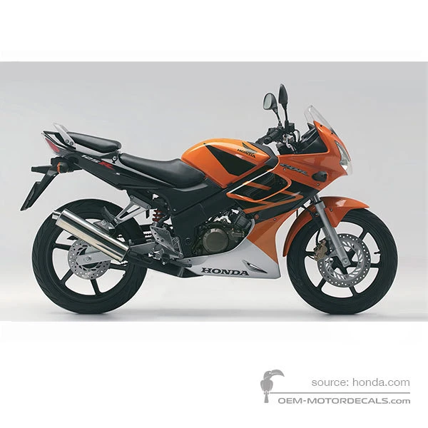 Stickers voor Honda CBR125R 2006 - Oranje • Honda OEM Stickers