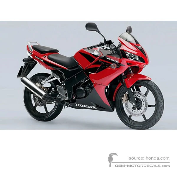 Stickers voor Honda CBR125R 2007 - Rood • Honda OEM Stickers