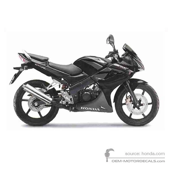 Naklejki do Honda CBR125R 2008 - Czarny • Honda Naklejki OEM