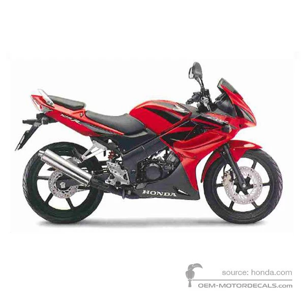 Stickers voor Honda CBR125R 2008 - Rood • Honda OEM Stickers