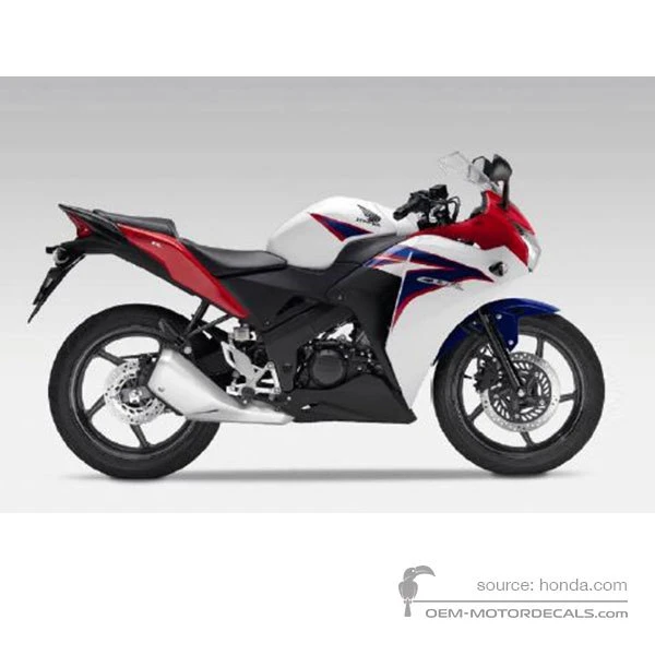Stickers voor Honda CBR125R 2011 - Wit • Honda OEM Stickers