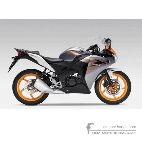 Naklejki do Honda CBR125R 2011 - Srebrny • Honda Naklejki OEM