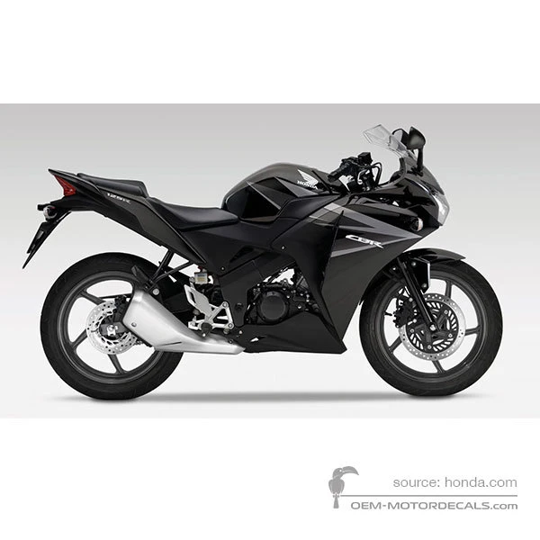 Stickers voor Honda CBR125R 2012 - Zwart • Honda OEM Stickers