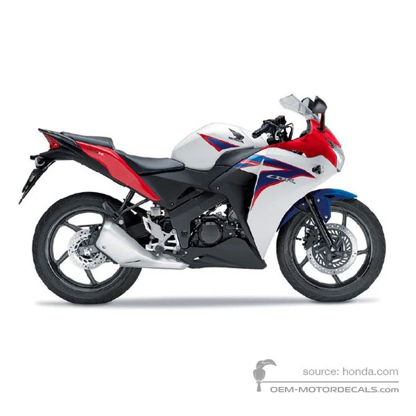 Decals for Honda CBR125R 2012 - White • Honda OEM Decals