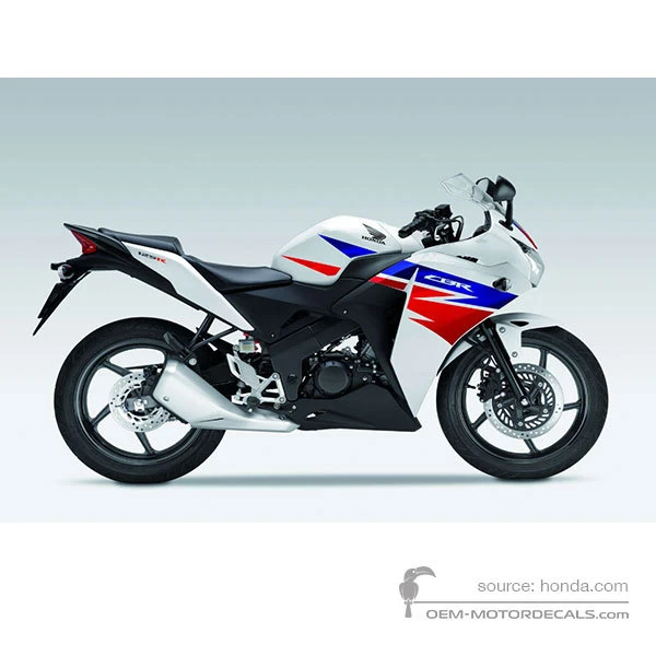 Naklejki do Honda CBR125R 2013 - Biały • Honda Naklejki OEM