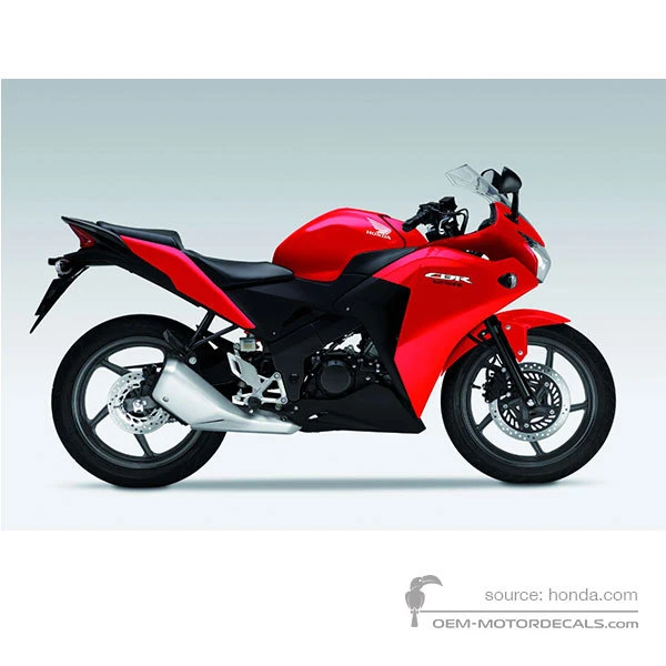 Naklejki do Honda CBR125R 2014 - Czerwony • Honda Naklejki OEM