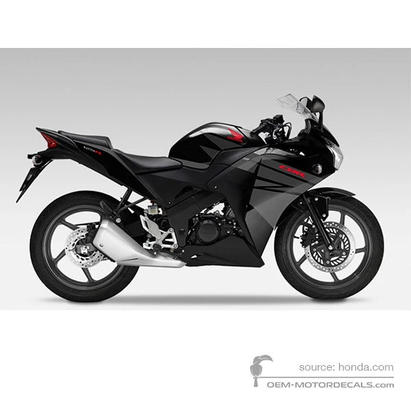 Stickers voor Honda CBR125R 2015 - Zwart • Honda OEM Stickers