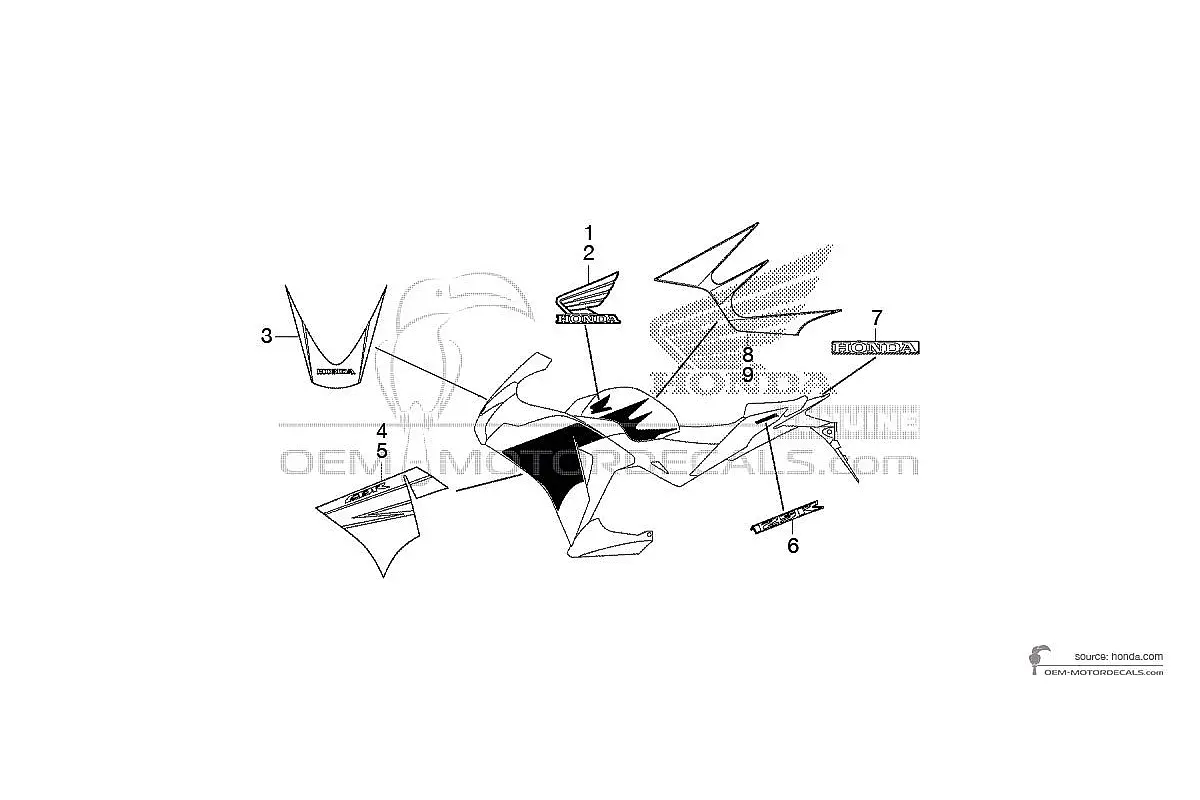 Decals for Honda CBR125R 2016 - White • Honda OEM Decals