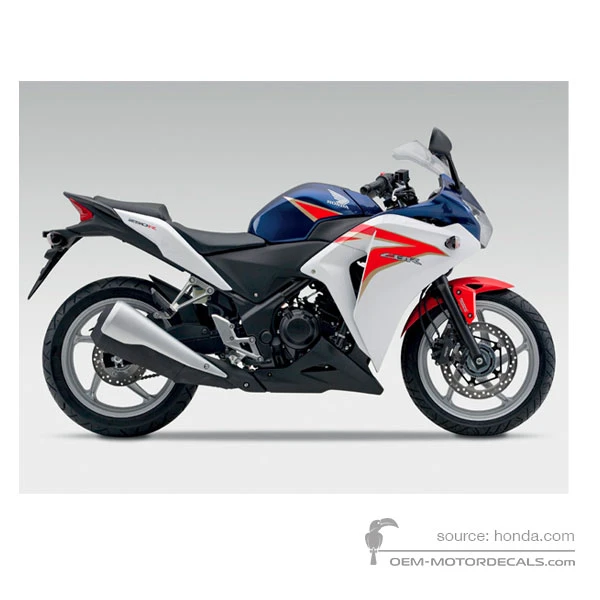 Naklejki do Honda CBR250R 2011 - Niebieski • Honda Naklejki OEM