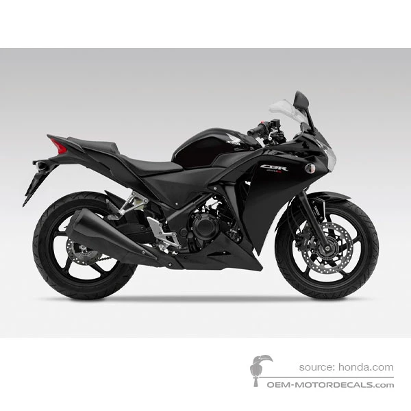 Naklejki do Honda CBR250R 2013 - Czarny • Honda Naklejki OEM