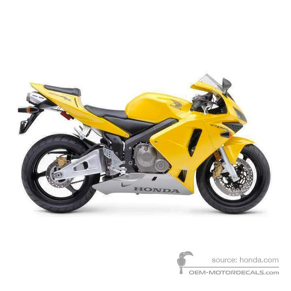 Stickers voor Honda CBR600RR 2003 - Geel • Honda OEM Stickers