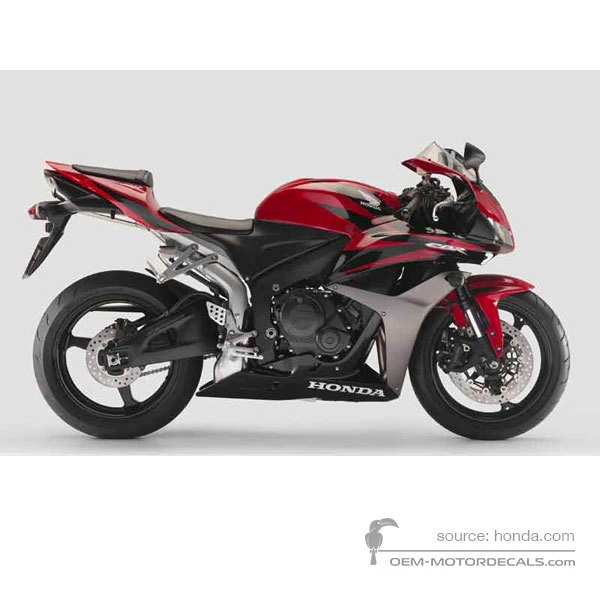 Stickers voor Honda CBR600RR 2007 - Rood • Honda OEM Stickers