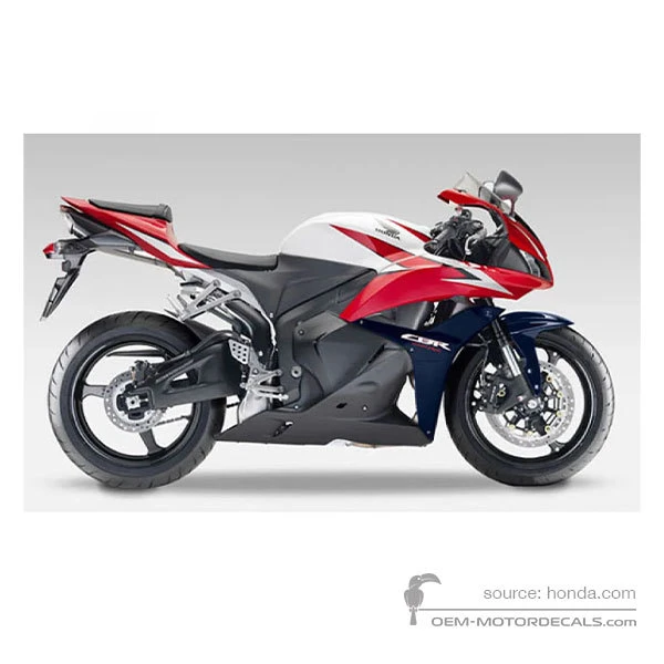 Naklejki do Honda CBR600RR 2009 - Biały • Honda Naklejki OEM