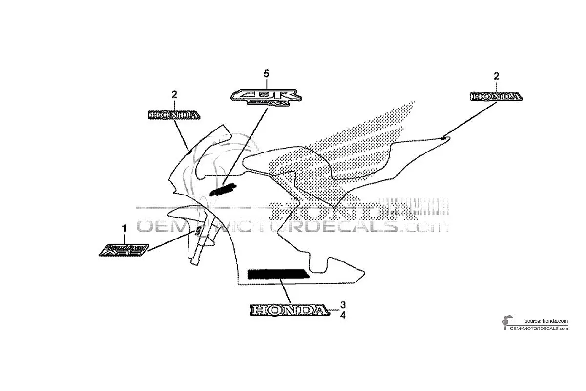 Pegatinas para Honda CBR600RR 2013 - Negro • Honda Pegatinas OEM