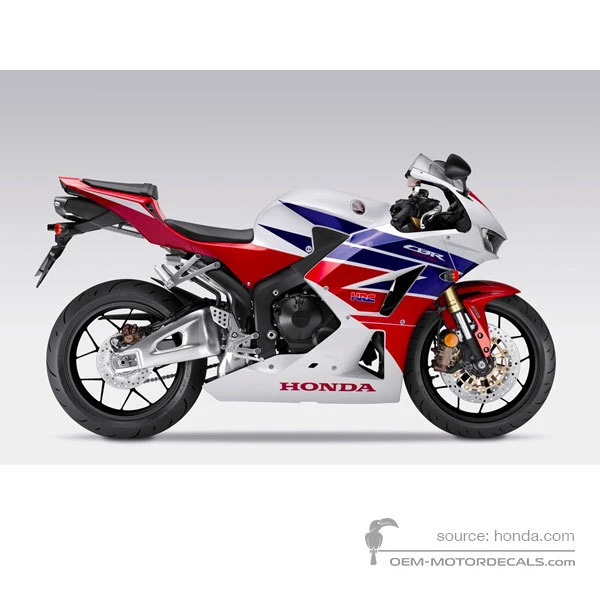 Naklejki do Honda CBR600RR 2013 - Biały • Honda Naklejki OEM