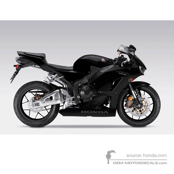 Stickers voor Honda CBR600RR 2013 - Zwart • Honda OEM Stickers