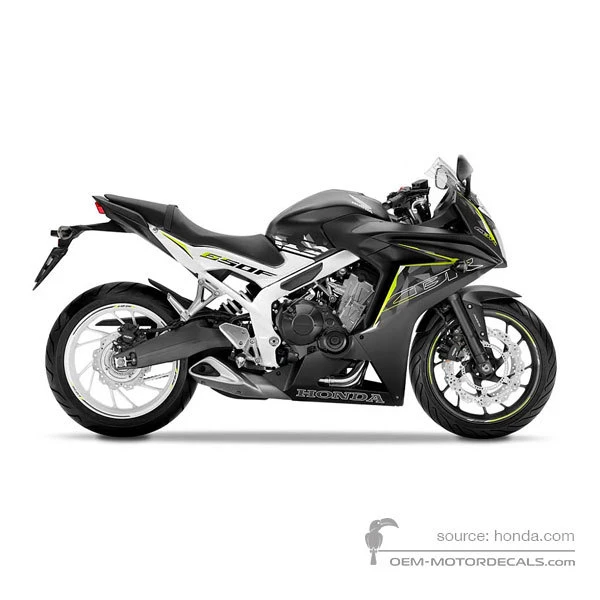 Autocollants pour Honda CBR650F 2016 - Noir • Honda Autocollants OEM