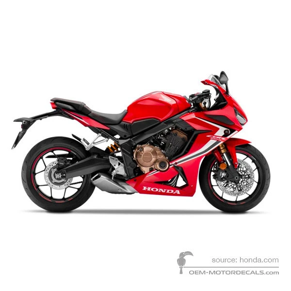 Naklejki do Honda CBR650R 2019 - Czerwony • Honda Naklejki OEM