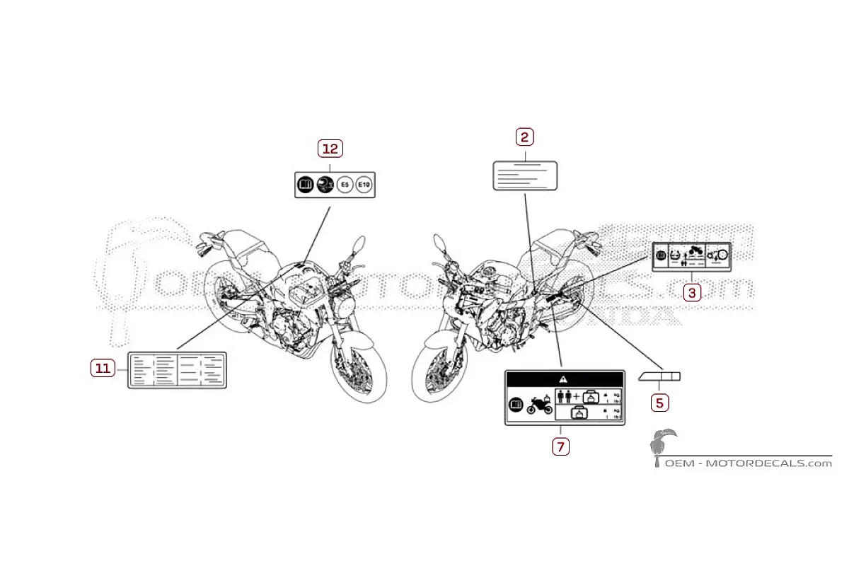 Aufkleber für Warnhinweise • Honda OEM-Aufkleber