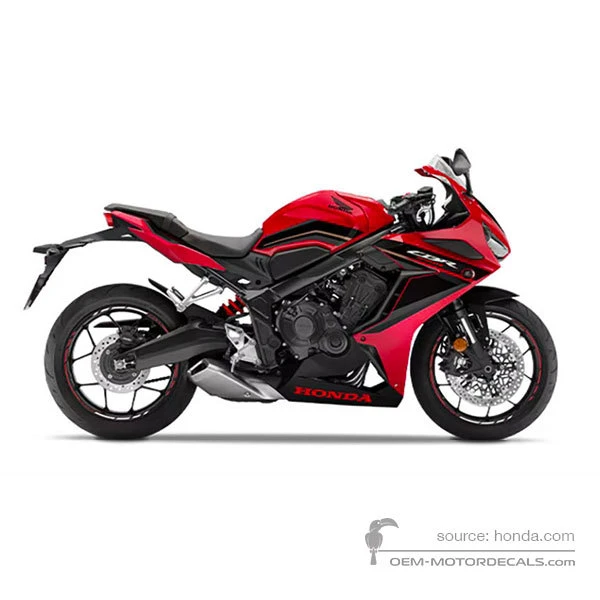 Adesivi per Honda CBR650R 2023 - Rosso • Honda Adesivi OEM