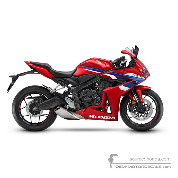 Decals for Honda CBR650R 2024 - Red • Honda OEM Decals
