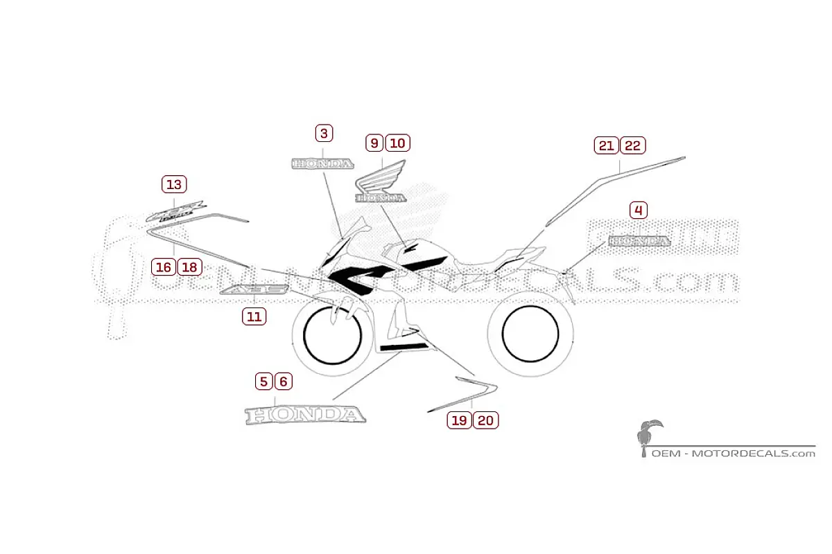 Naklejki do Honda CBR650R  2026 • Honda Naklejki OEM