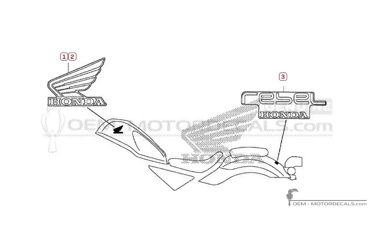 Pegatinas para Honda CMX500 REBEL 2022 • Honda Pegatinas OEM