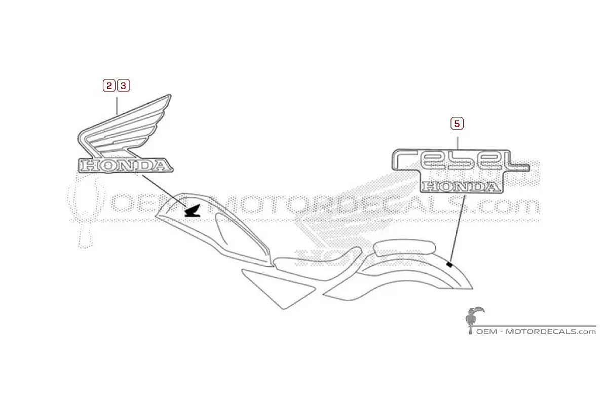 Stickers voor Honda CMX500 REBEL Special Edition 2024 • Honda OEM Stickers