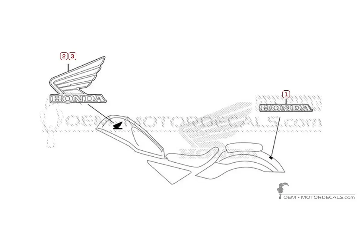Stickers voor Honda CMX500 REBEL 2025 • Honda OEM Stickers