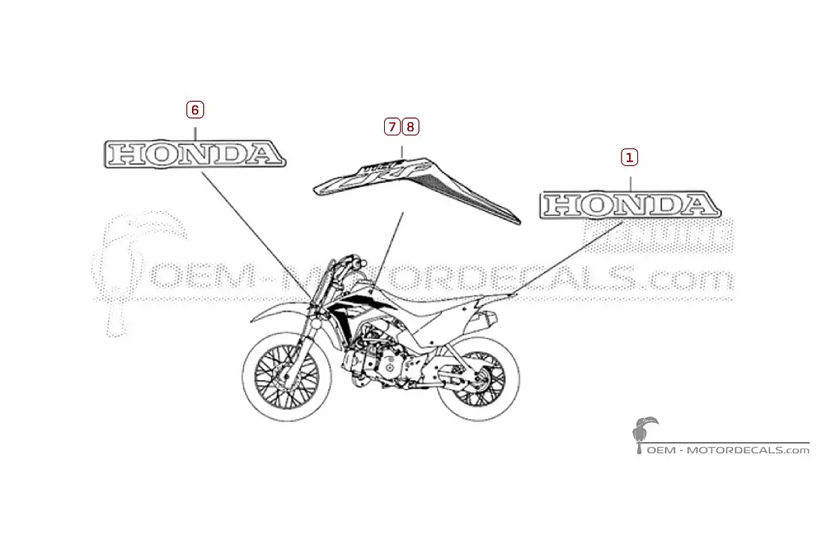 Aufkleber für Honda CRF110 2022 • Honda OEM-Aufkleber