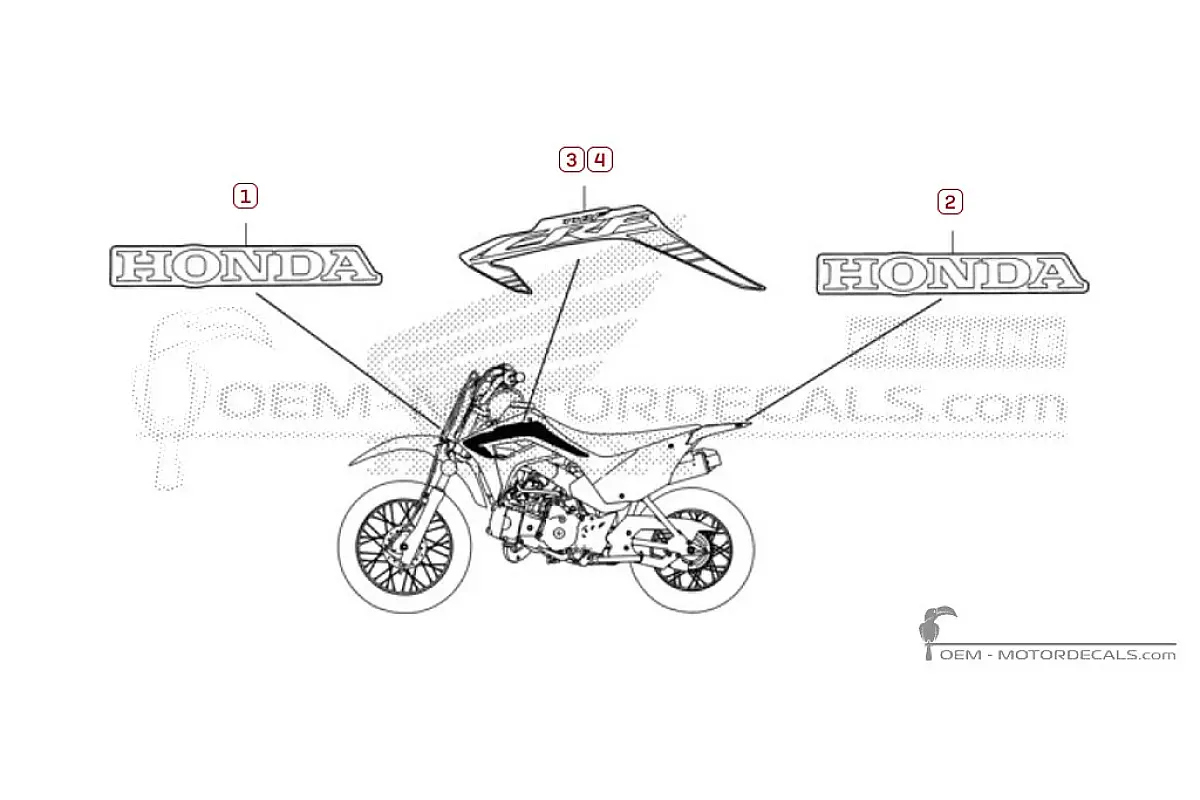Aufkleber für Honda CRF110 2023 • Honda OEM-Aufkleber