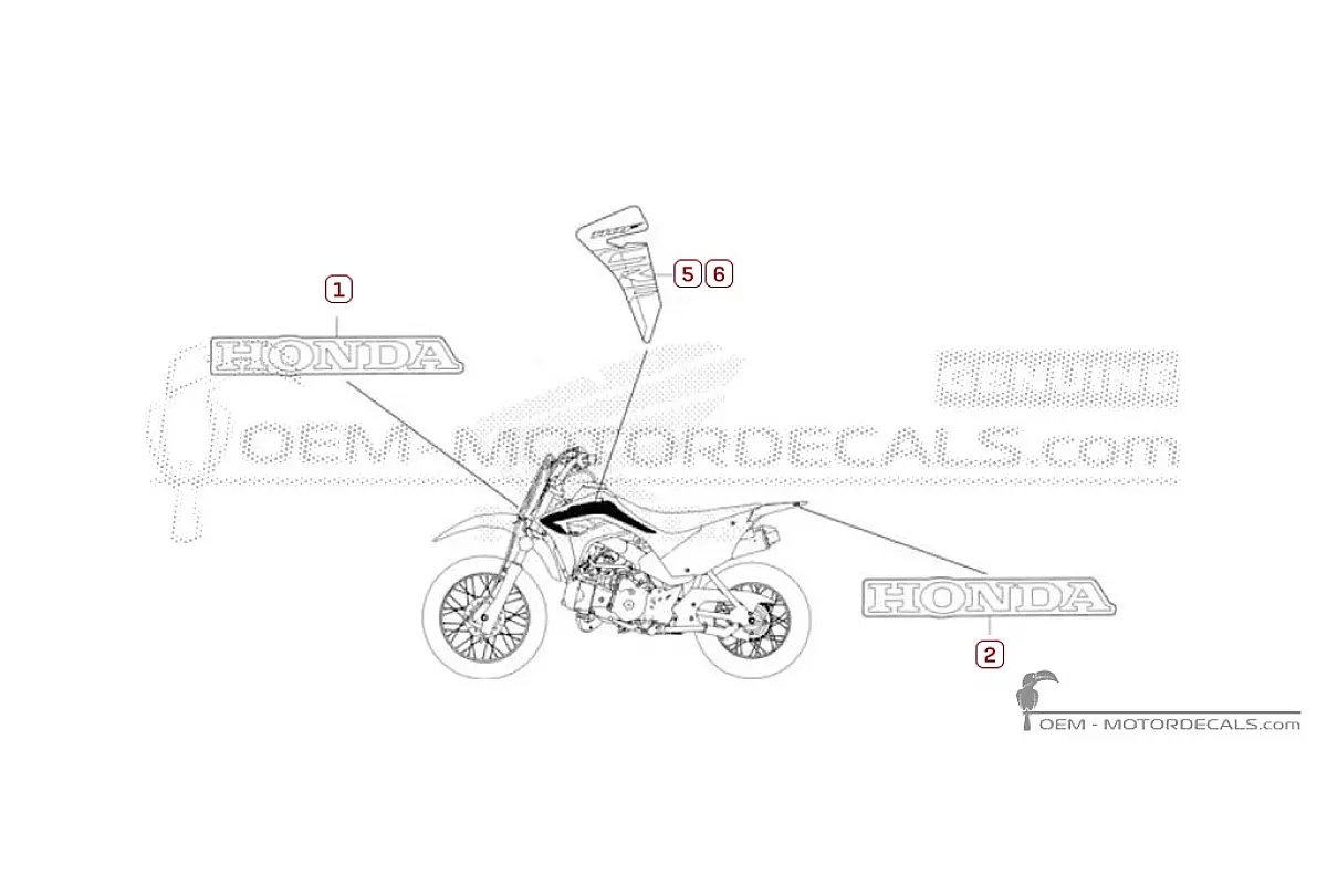 Aufkleber für Honda CRF110 2025 • Honda OEM-Aufkleber
