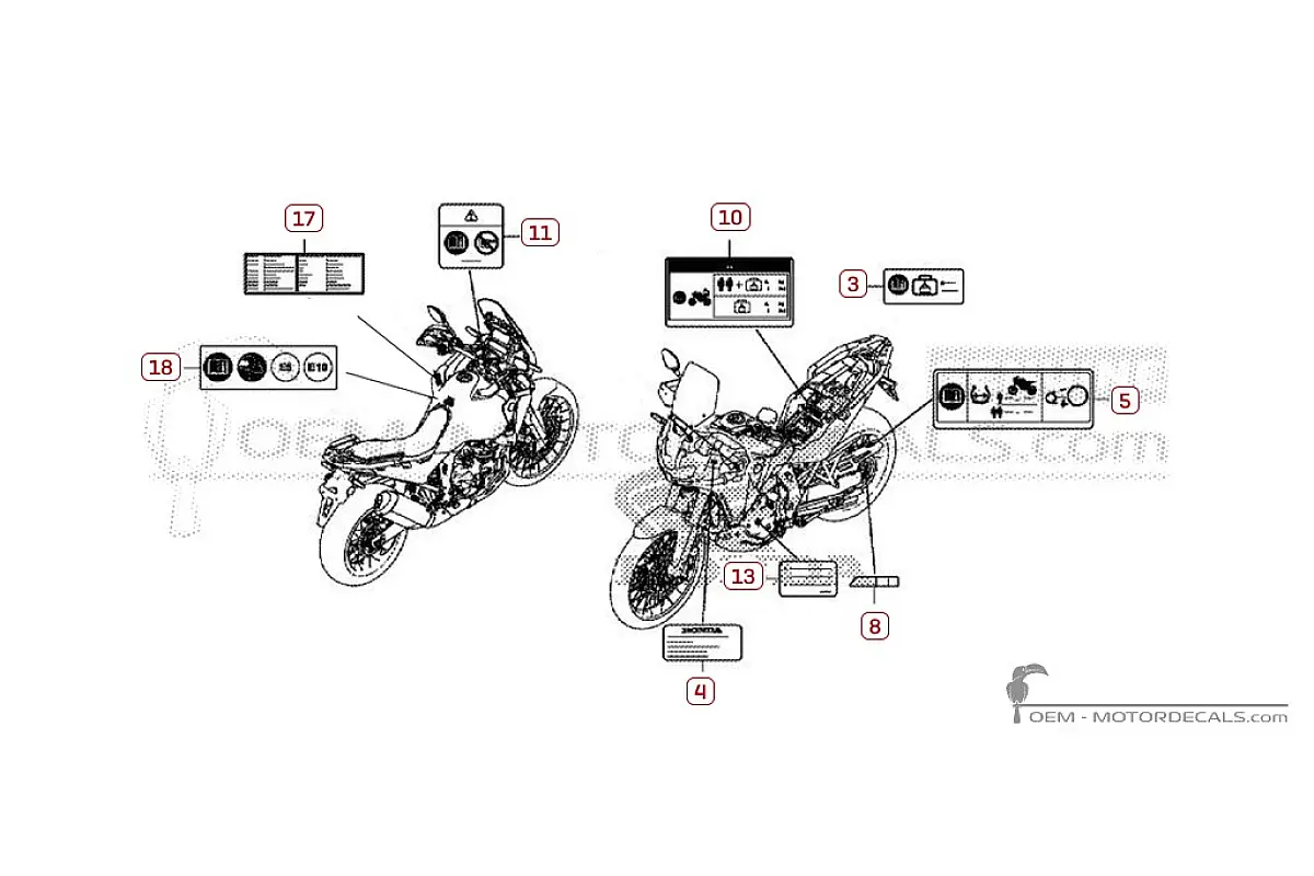 Naklejki do Naklejki ostrzegawcze • Honda Naklejki OEM