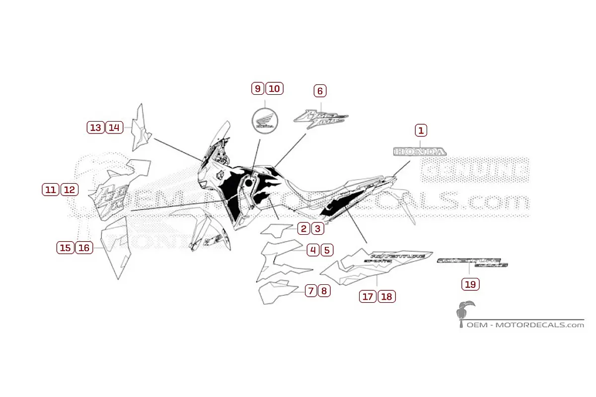 Pegatinas para Honda CRF1100 AFRICA TWIN ADVENTURE SPORTS  2026 • Honda Pegatinas OEM