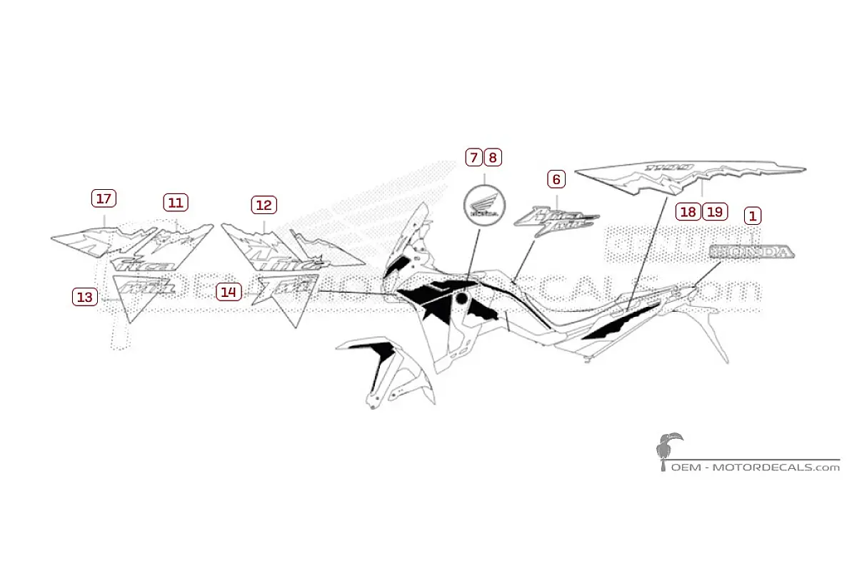 Pegatinas para Honda CRF1100 AFRICA TWIN 2026 • Honda Pegatinas OEM