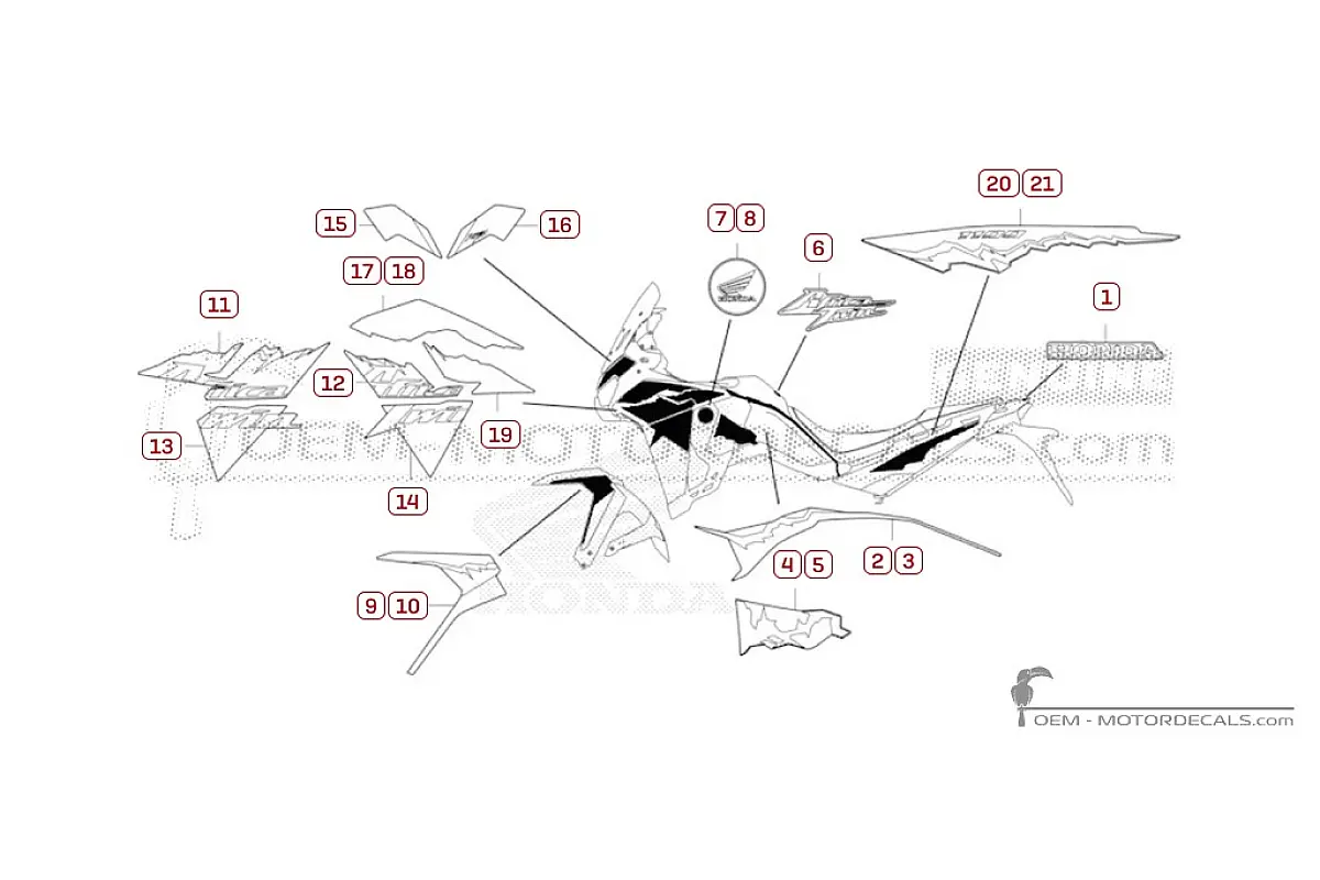 Pegatinas para Honda CRF1100 AFRICA TWIN 2026 • Honda Pegatinas OEM