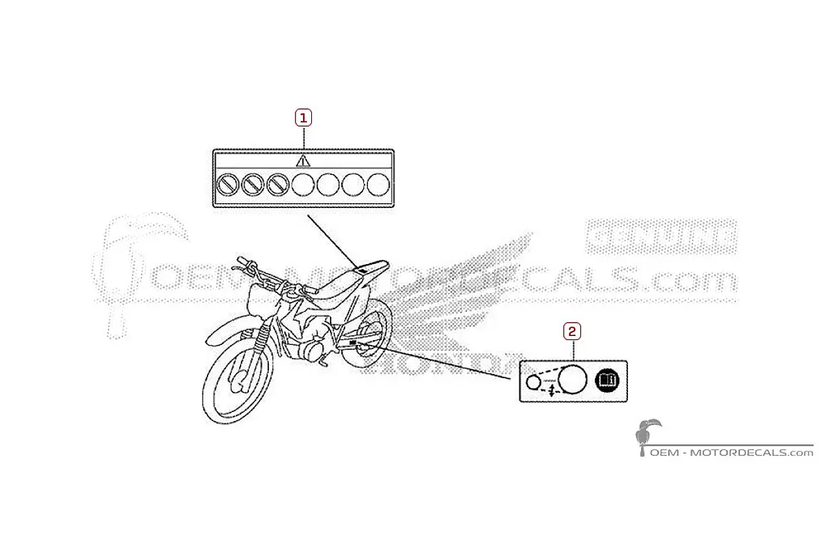 Aufkleber für Warnhinweise • Honda OEM-Aufkleber