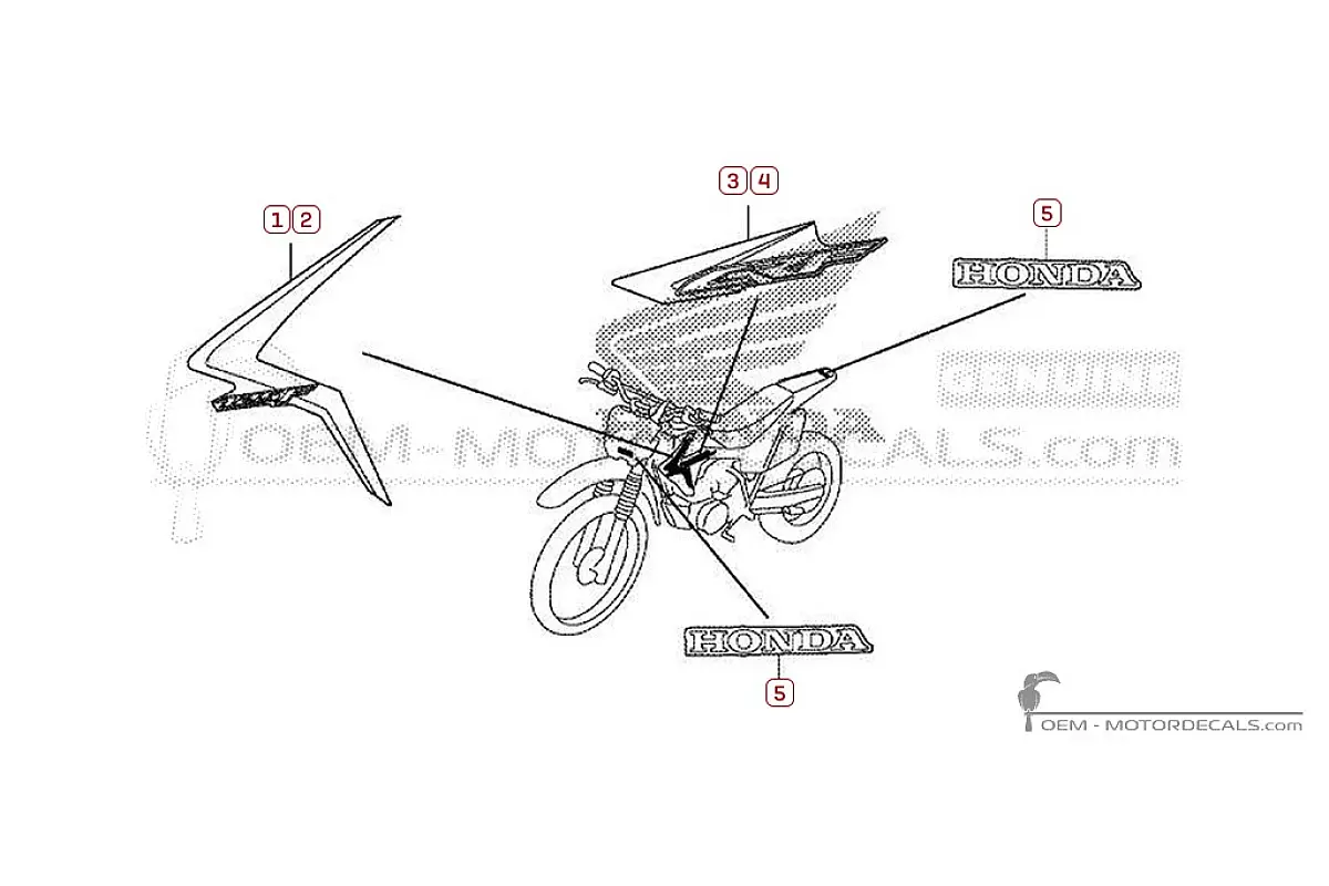 Decals for Honda CRF125F 2017 • Honda OEM Decals