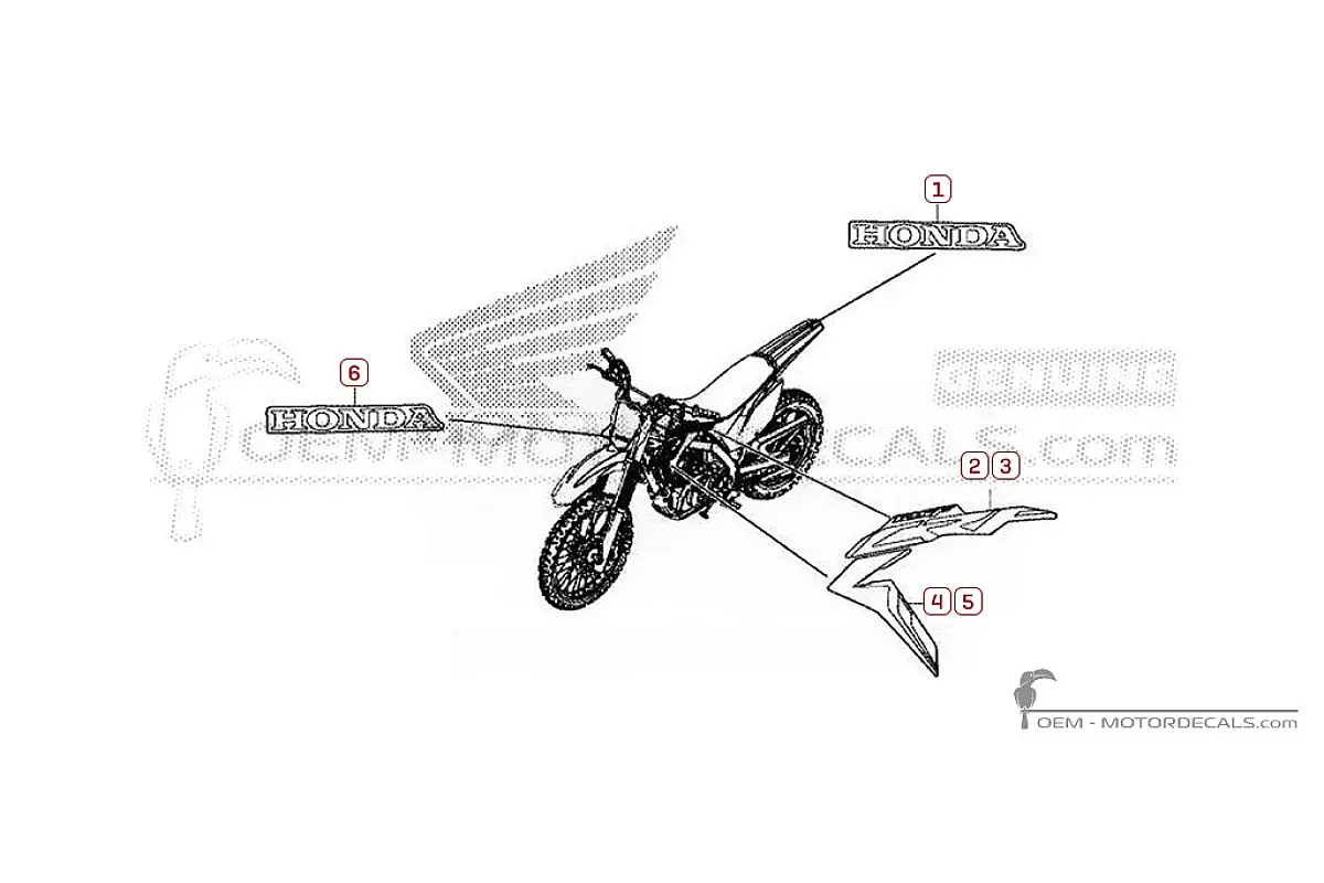 Decals for Honda CRF125F 2019 • Honda OEM Decals