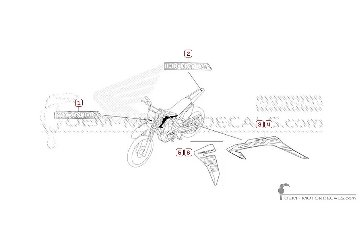 Decals for Honda CRF125F 2025 • Honda OEM Decals
