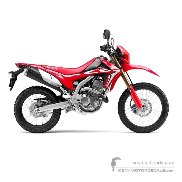 Decals for Honda CRF250L 2017 - Red • Honda OEM Decals