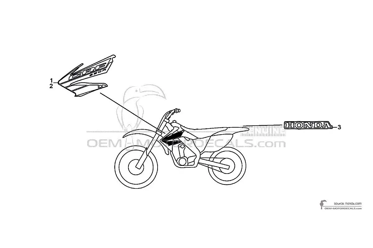Naklejki do Honda CRF250R 2004 - Czerwony • Honda Naklejki OEM