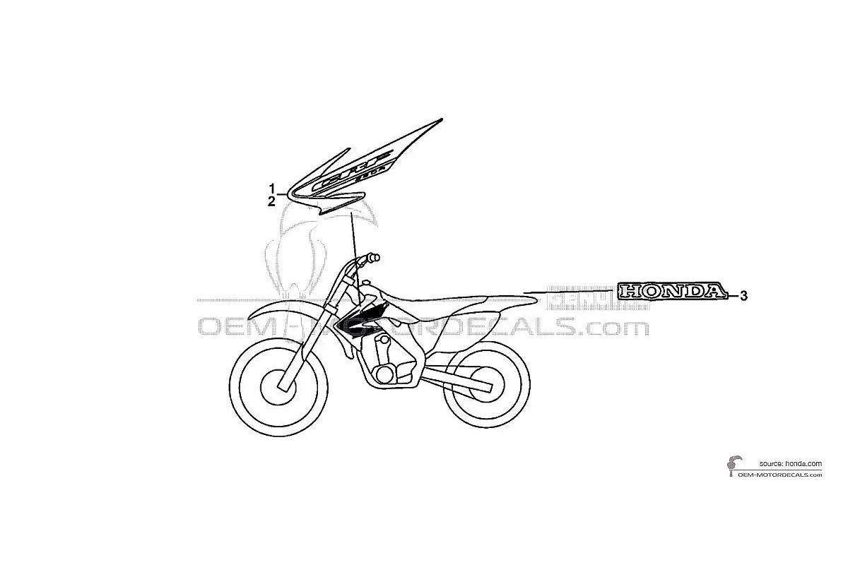 Adesivi per Honda CRF250R 2005 - Rosso • Honda Adesivi OEM
