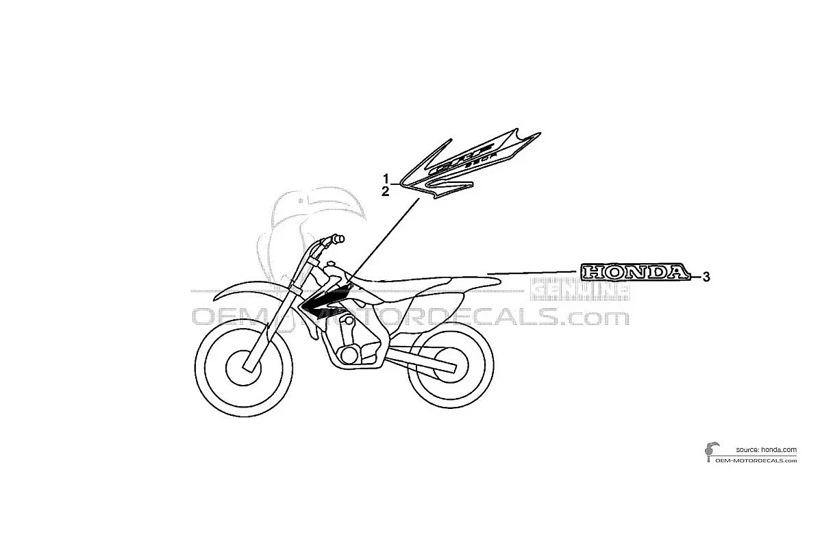 Decals for Honda CRF250R 2006 - Red • Honda OEM Decals